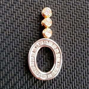 10k Two Tone Diamond Pendant